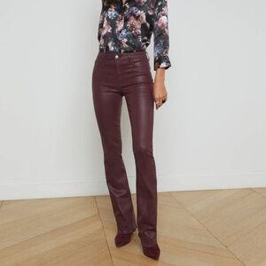 L’AGENCE - Selma Coated Bootcut Jean - Wine
